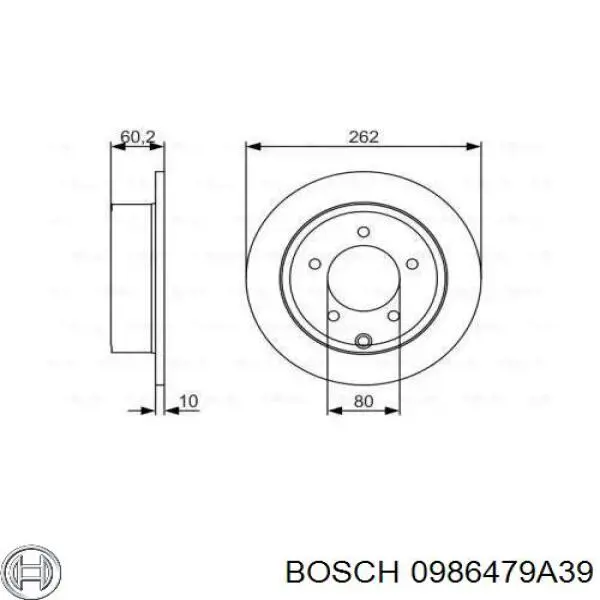 0986479A39 Bosch disco do freio traseiro