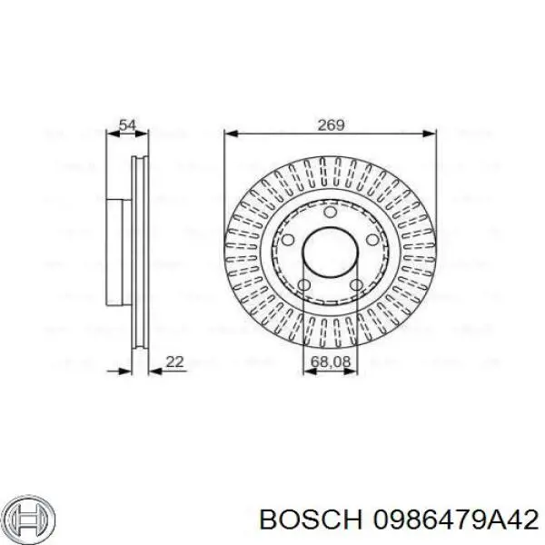 0986479A42 Bosch disco do freio traseiro