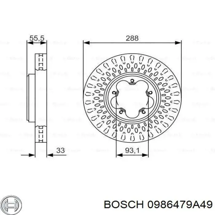 0986479A49 Bosch disco do freio dianteiro