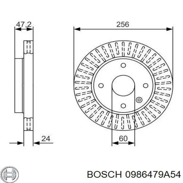 0986479A54 Bosch disco do freio dianteiro