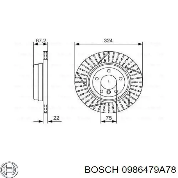 0986479A78 Bosch диск тормозной задний