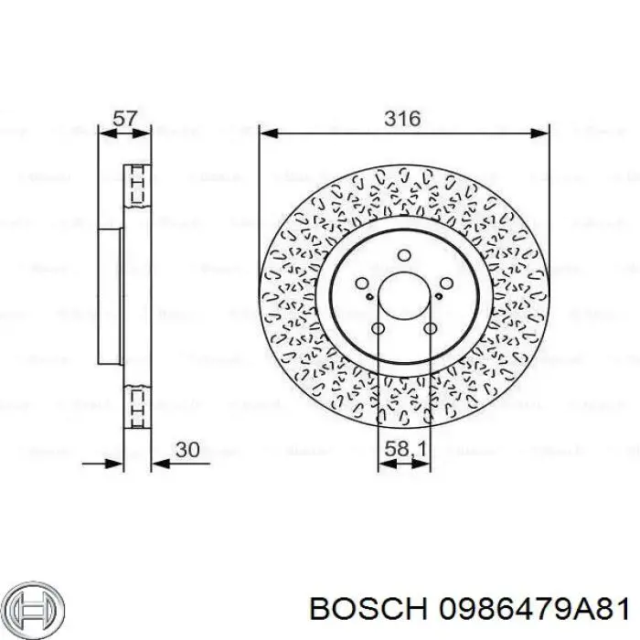 0986479A81 Bosch disco do freio dianteiro