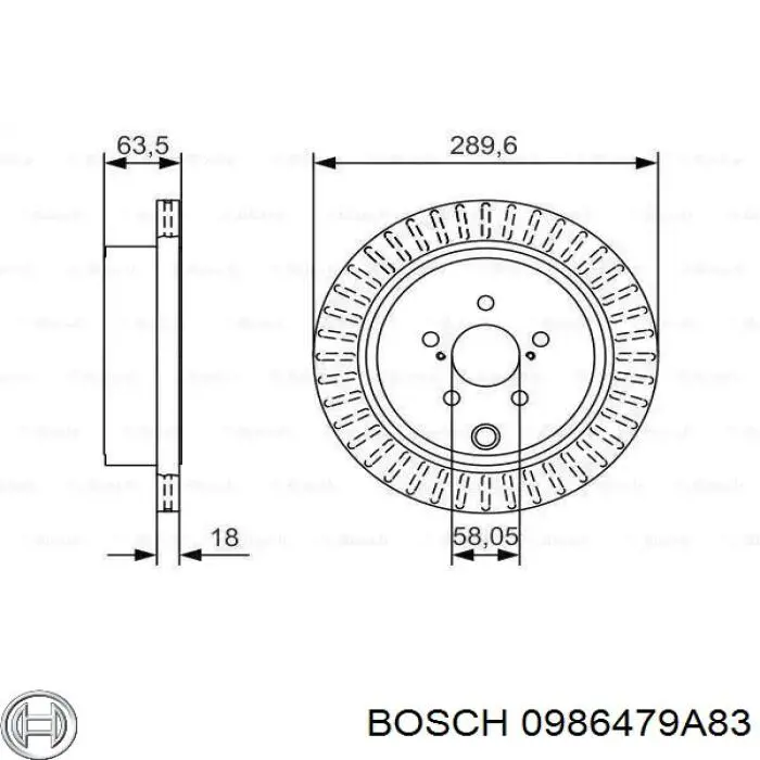 0986479A83 Bosch диск тормозной задний