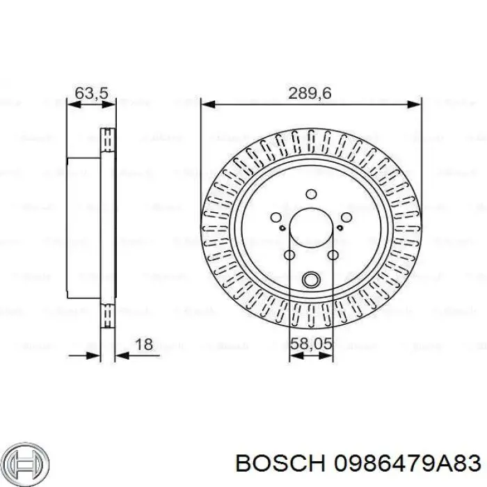 Тормозные диски 0986479A83 Bosch