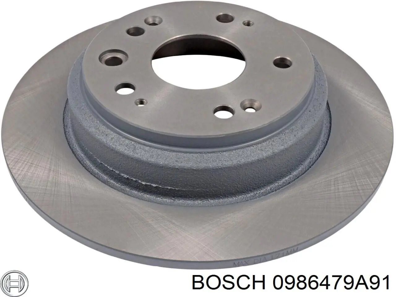 Disco de freno trasero 0986479A91 Bosch