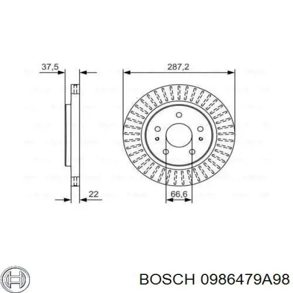 0986479A98 Bosch тормозные диски