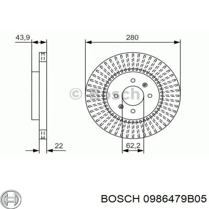 0986479B05 Bosch тормозные диски