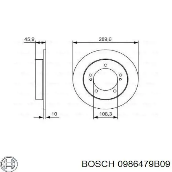 0986479B09 Bosch disco do freio dianteiro