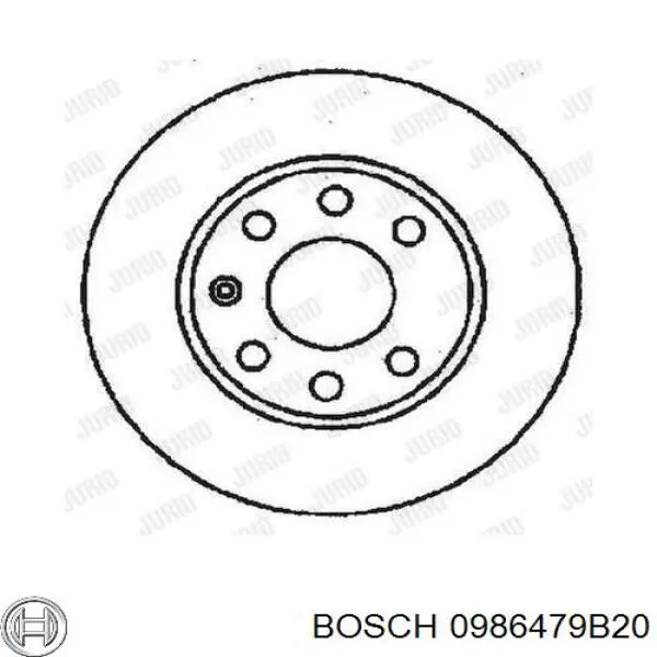 Диск гальмівний передній 0986479B20 Bosch