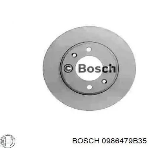 Disco de freno trasero 0986479B35 Bosch