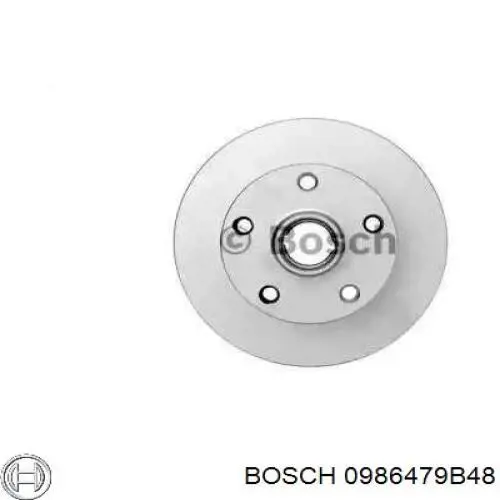 Disco de freno trasero 0986479B48 Bosch