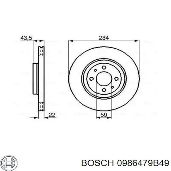 0986479B49 Bosch диск тормозной передний