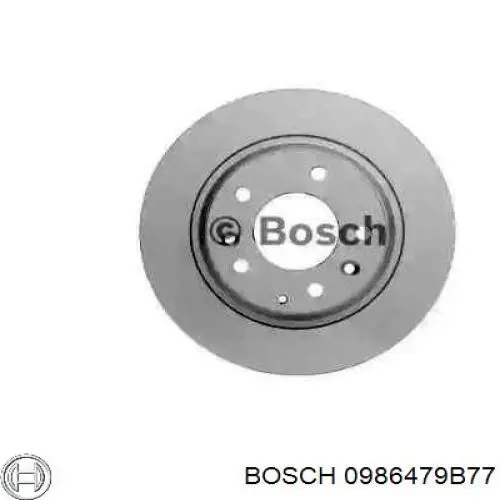 Disco de freno trasero 0986479B77 Bosch