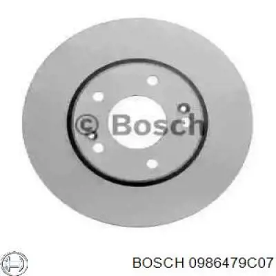 Freno de disco delantero 0986479C07 Bosch