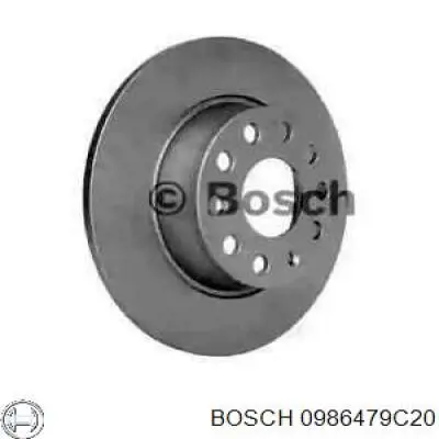 Disco de freno trasero 0986479C20 Bosch