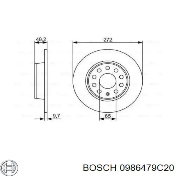 Купить 0986479C20 Bosch Диск тормозной задний