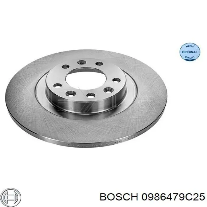 Disco de freno trasero 0986479C25 Bosch