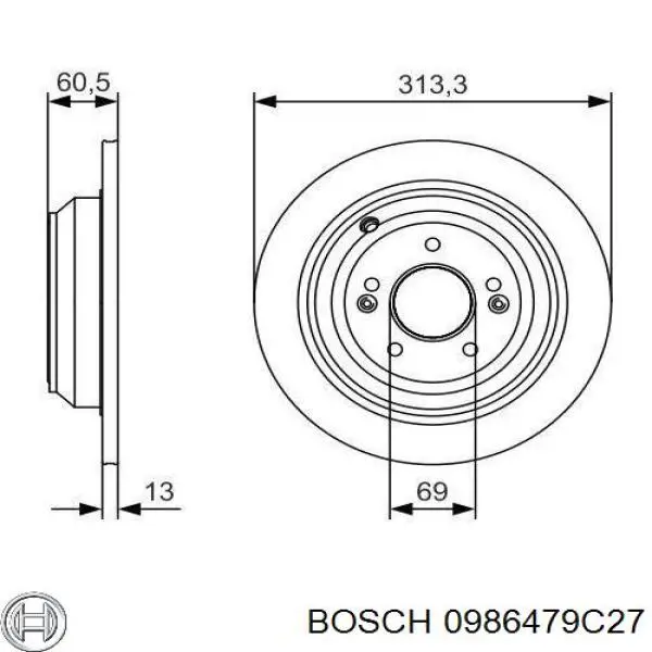 Тормозные диски 584113M300 Hyundai/Kia