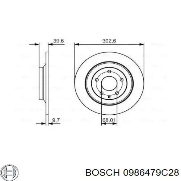 Тормозные диски 0986479C28 Bosch