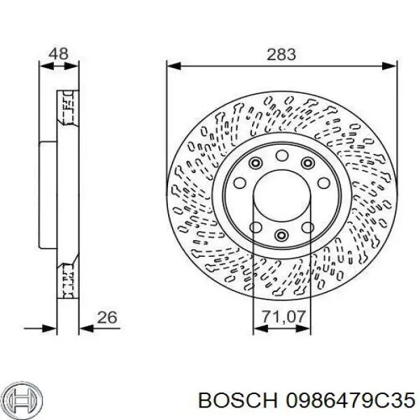 0986479C35 Bosch disco do freio dianteiro