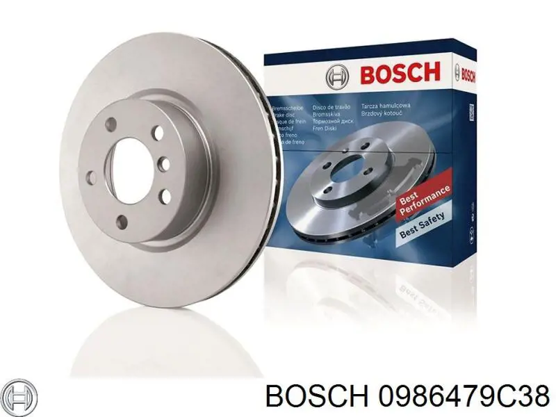 Freno de disco delantero 0986479C38 Bosch