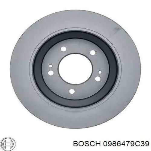 Disco de freno trasero 0986479C39 Bosch