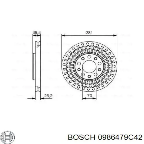 0986479C42 Bosch тормозные диски