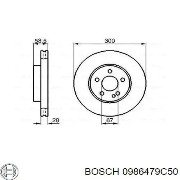 Передние тормозные диски 0986479C50 Bosch