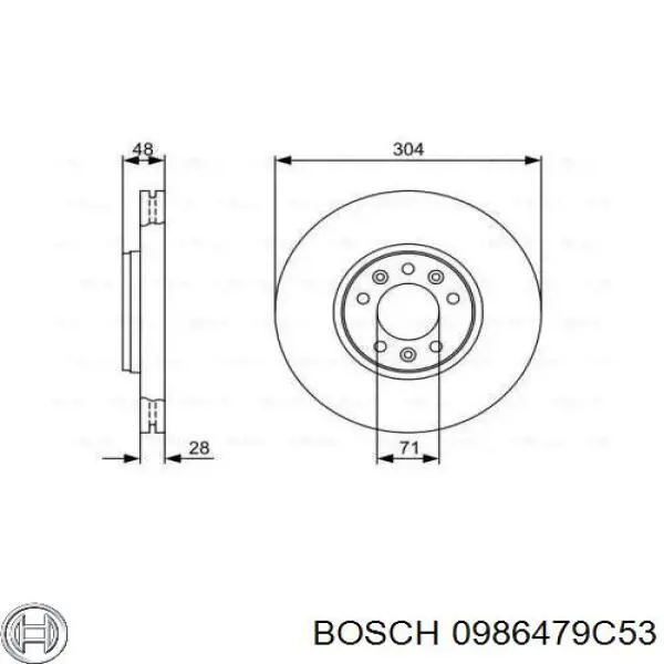0986479C53 Bosch диск тормозной передний