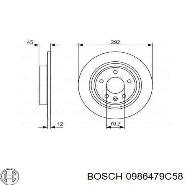 Тормозные диски 0986479C58 Bosch