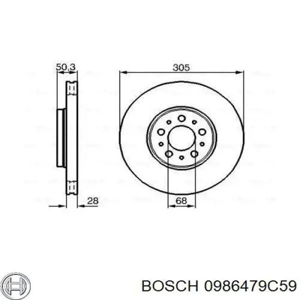 0986479C59 Bosch disco do freio dianteiro