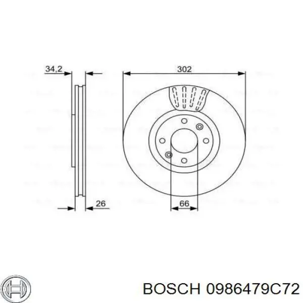 0986479C72 Bosch тормозные диски