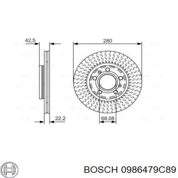 Тормозные диски 0986479C89 Bosch