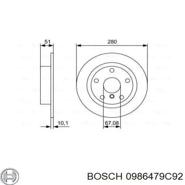 Тормозные диски 0986479C92 Bosch