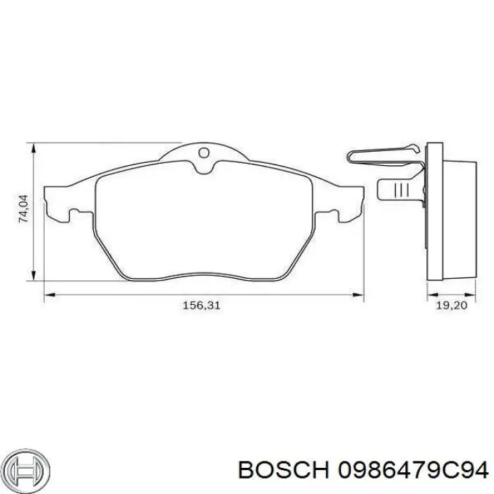 0 986 479 C94 Bosch disco do freio dianteiro