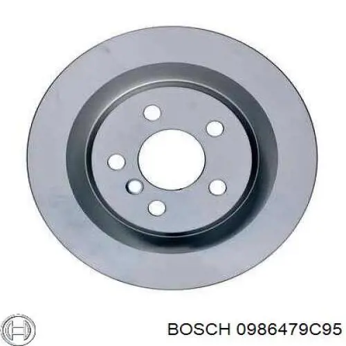 Disco de freno trasero 0986479C95 Bosch