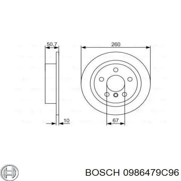 Тормозные диски 0986479C96 Bosch