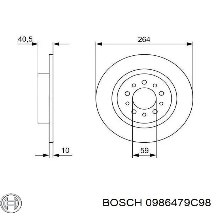 Тормозные диски 0986479C98 Bosch