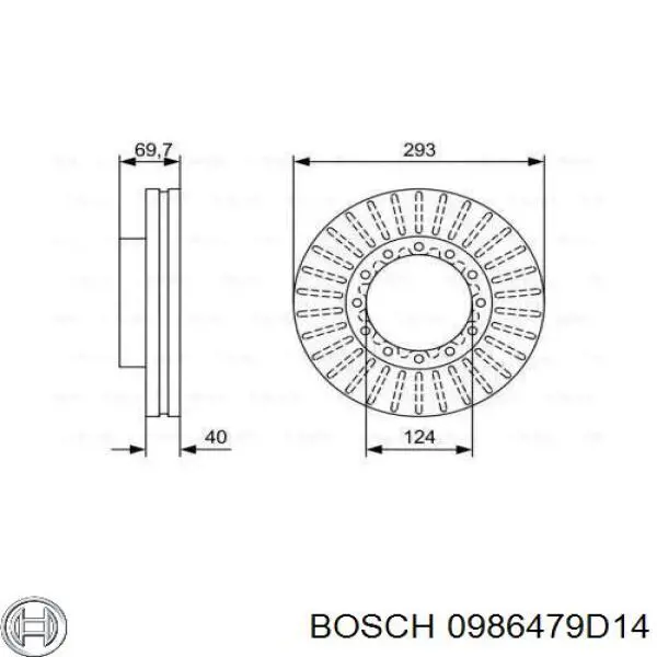 Тормозные диски 0986479D14 Bosch