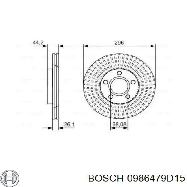 Передние тормозные диски 0986479D15 Bosch