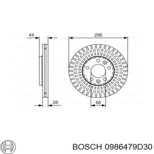 Передние тормозные диски 0986479D30 Bosch