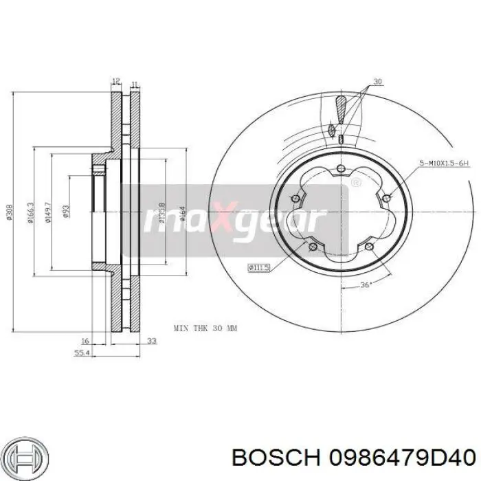 Купить 0986479D40 Bosch Ротор тормозной