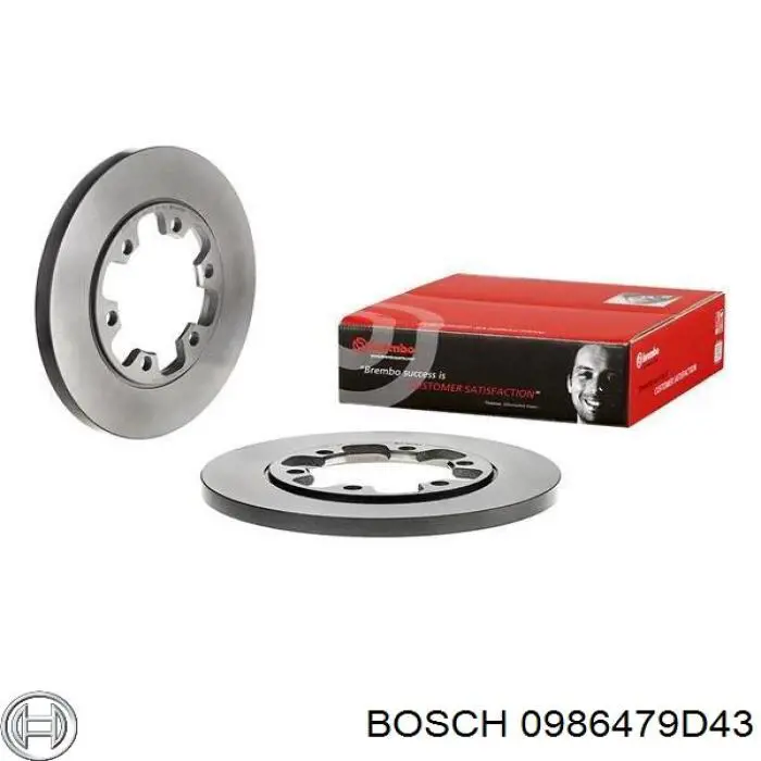 Disco de freno trasero 0986479D43 Bosch