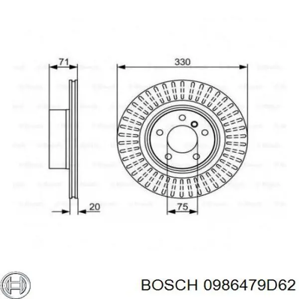 Купить 0986479D62 Bosch Диск тормозной задний