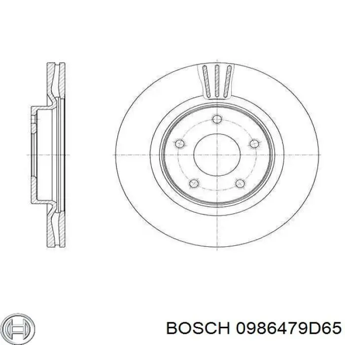 Передние тормозные диски 0986479D65 Bosch