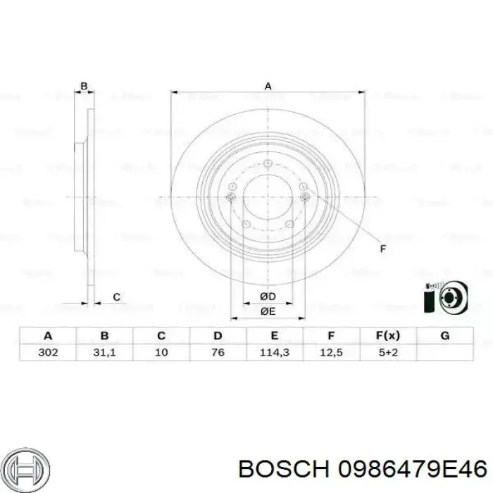 Тормозные диски 0986479E46 Bosch