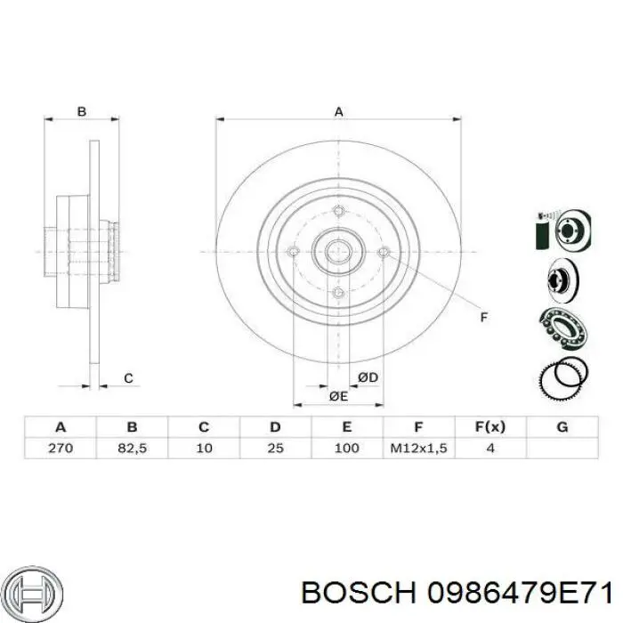 0986479E71 Bosch тормозные диски