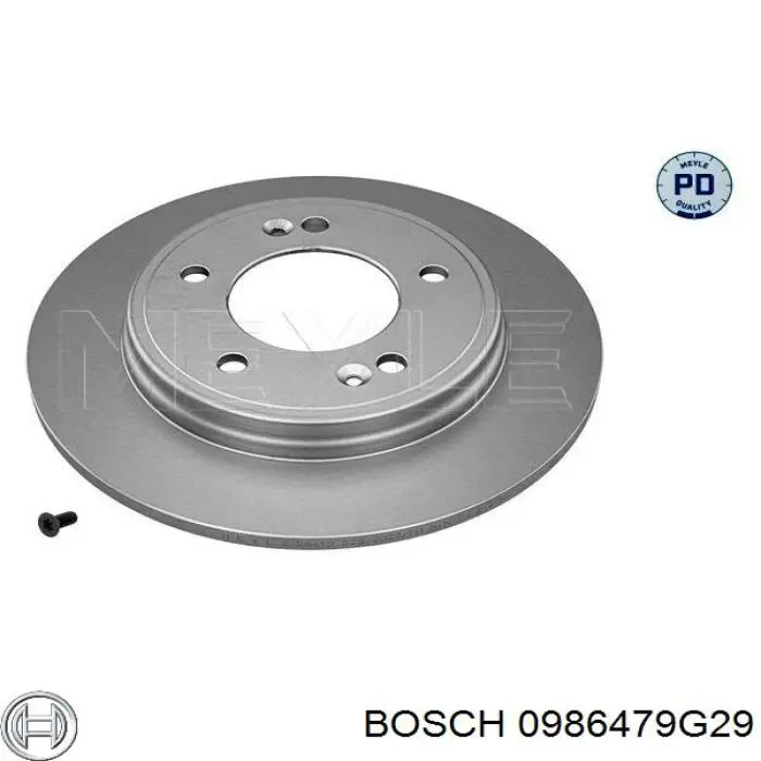 Disco de freno trasero 0986479G29 Bosch