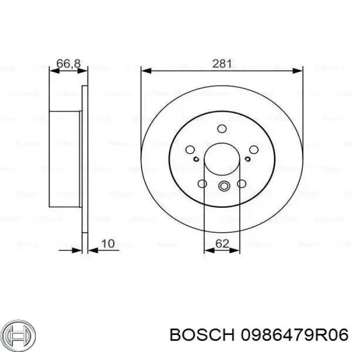 Тормозные диски 0986479R06 Bosch