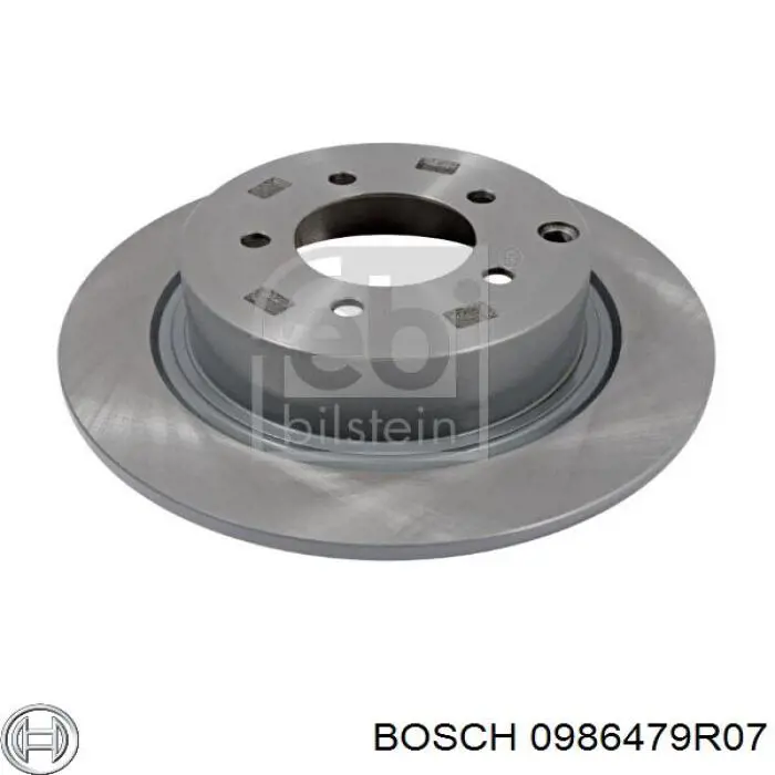 Disco de freno trasero 0986479R07 Bosch